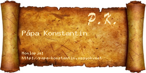 Pápa Konstantin névjegykártya
